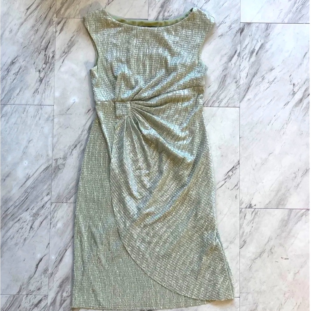 Holiday Women mint glitter sparkly sleeveless knee length dress
